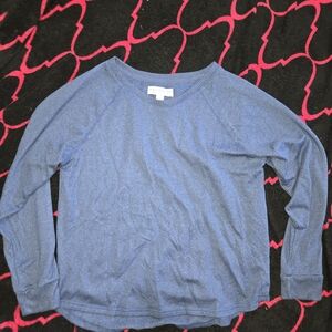 Live Laugh Lounge Sweater Blue Karen Neuburger Womens Large NWOT